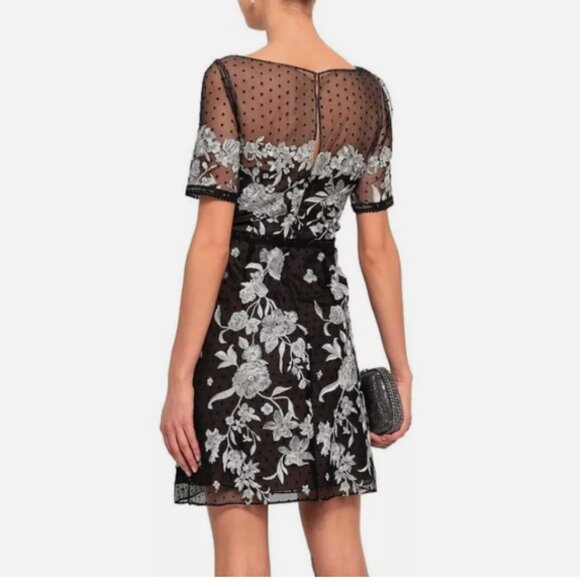 Marchesa Notte Embroidered Floral Mini Dress - Picture 5 of 16